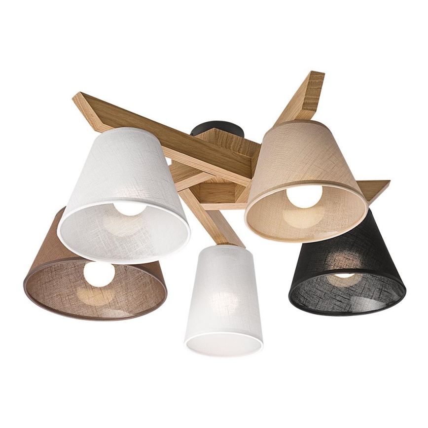 Surface-mounted chandelier ANTONIO 5xE14/40W/230V oak