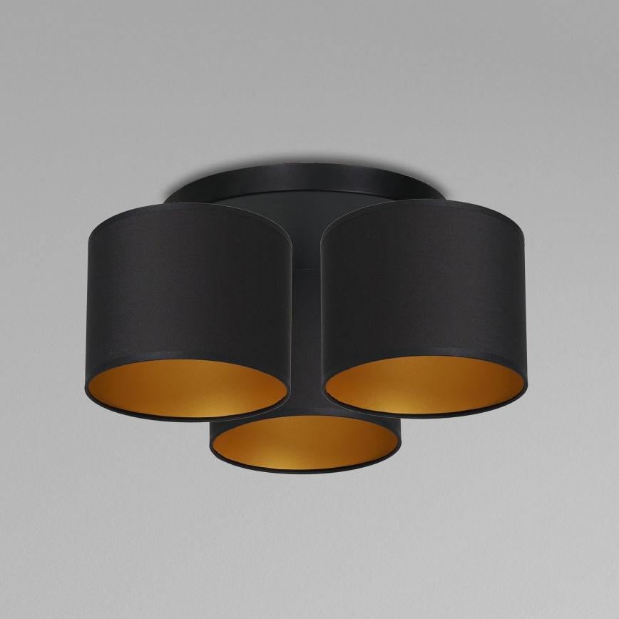 Surface-mounted chandelier ARDEN 3xE27/60W/230V black/gold