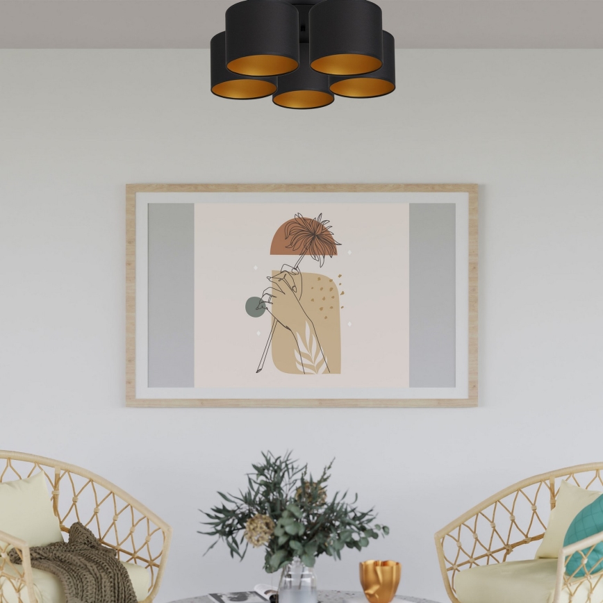 Surface-mounted chandelier ARDEN 5xE27/60W/230V black/gold