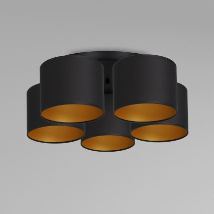 Surface-mounted chandelier ARDEN 5xE27/60W/230V black/gold