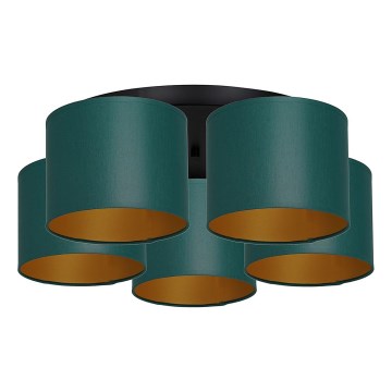 Surface-mounted chandelier ARDEN 5xE27/60W/230V green/gold