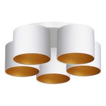 Surface-mounted chandelier ARDEN 5xE27/60W/230V white/gold
