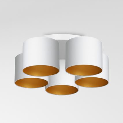 Surface-mounted chandelier ARDEN 5xE27/60W/230V white/gold