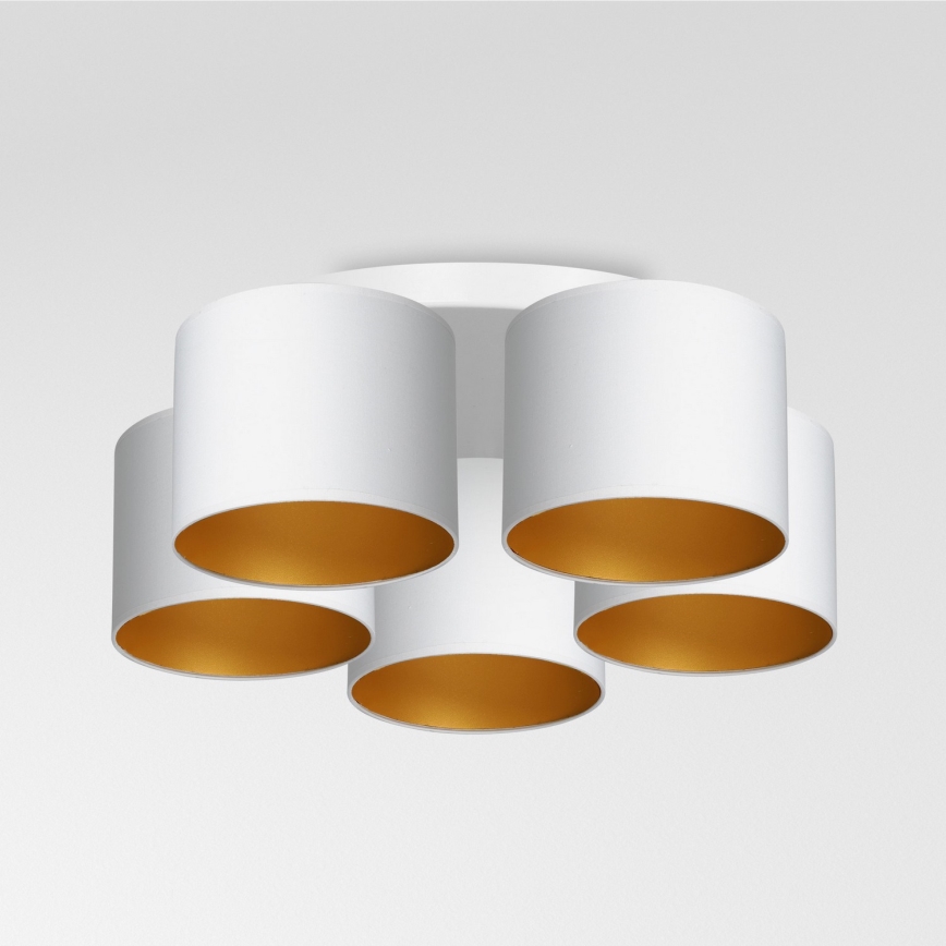 Surface-mounted chandelier ARDEN 5xE27/60W/230V white/gold