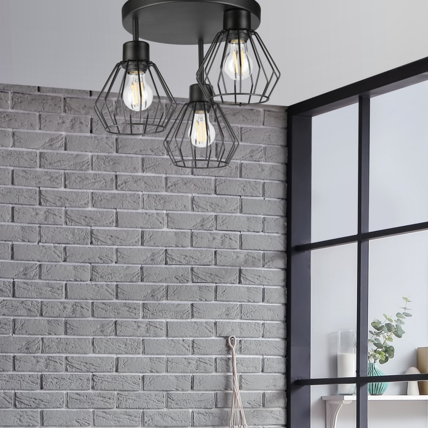 Surface-mounted chandelier AUDREY 3xE27/60W/230V black