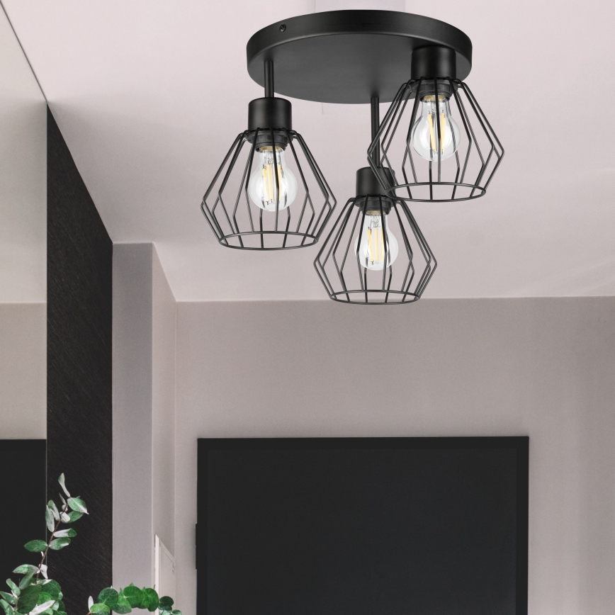 Surface-mounted chandelier AUDREY 3xE27/60W/230V black