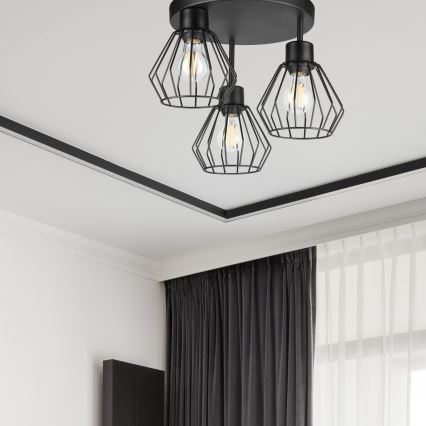 Surface-mounted chandelier AUDREY 3xE27/60W/230V black