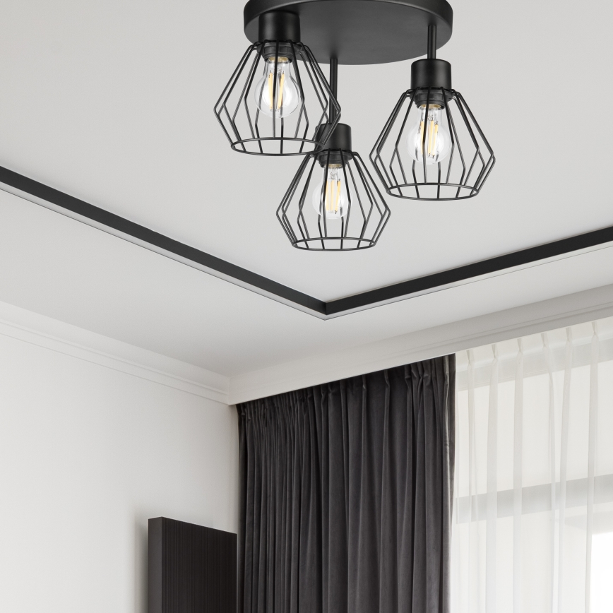 Surface-mounted chandelier AUDREY 3xE27/60W/230V black