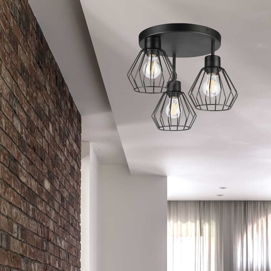 Surface-mounted chandelier AUDREY 3xE27/60W/230V black