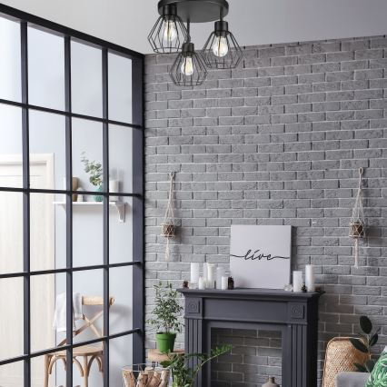 Surface-mounted chandelier AUDREY 3xE27/60W/230V black