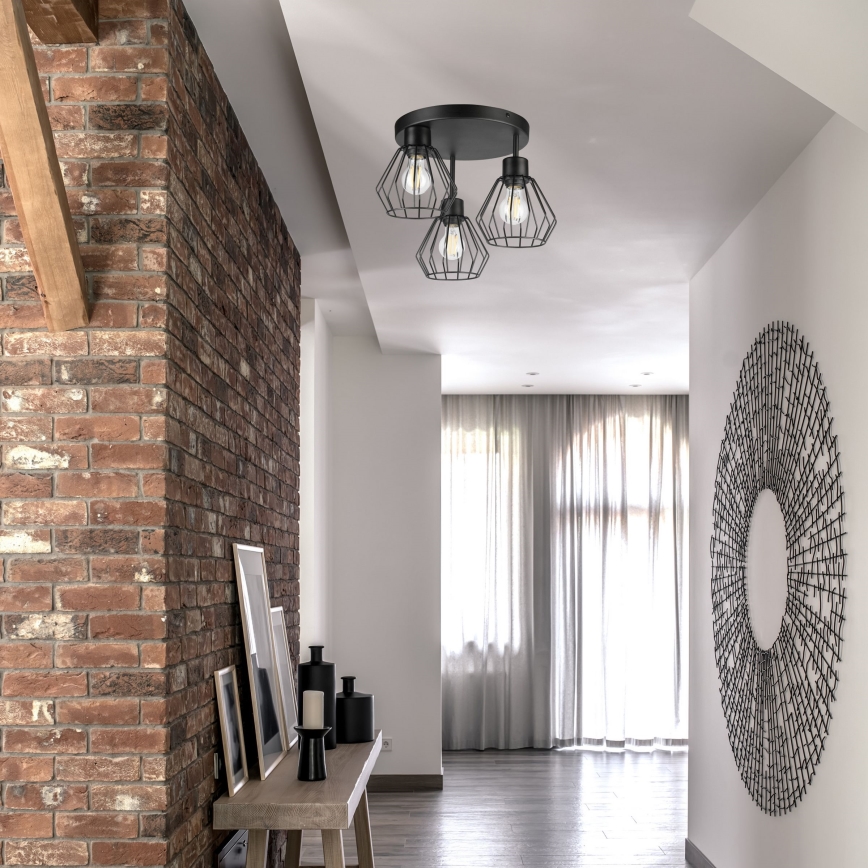 Surface-mounted chandelier AUDREY 3xE27/60W/230V black