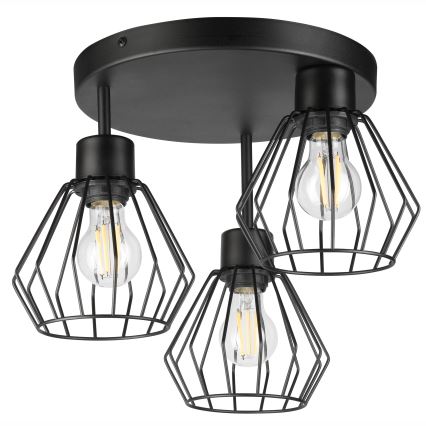 Surface-mounted chandelier AUDREY 3xE27/60W/230V black