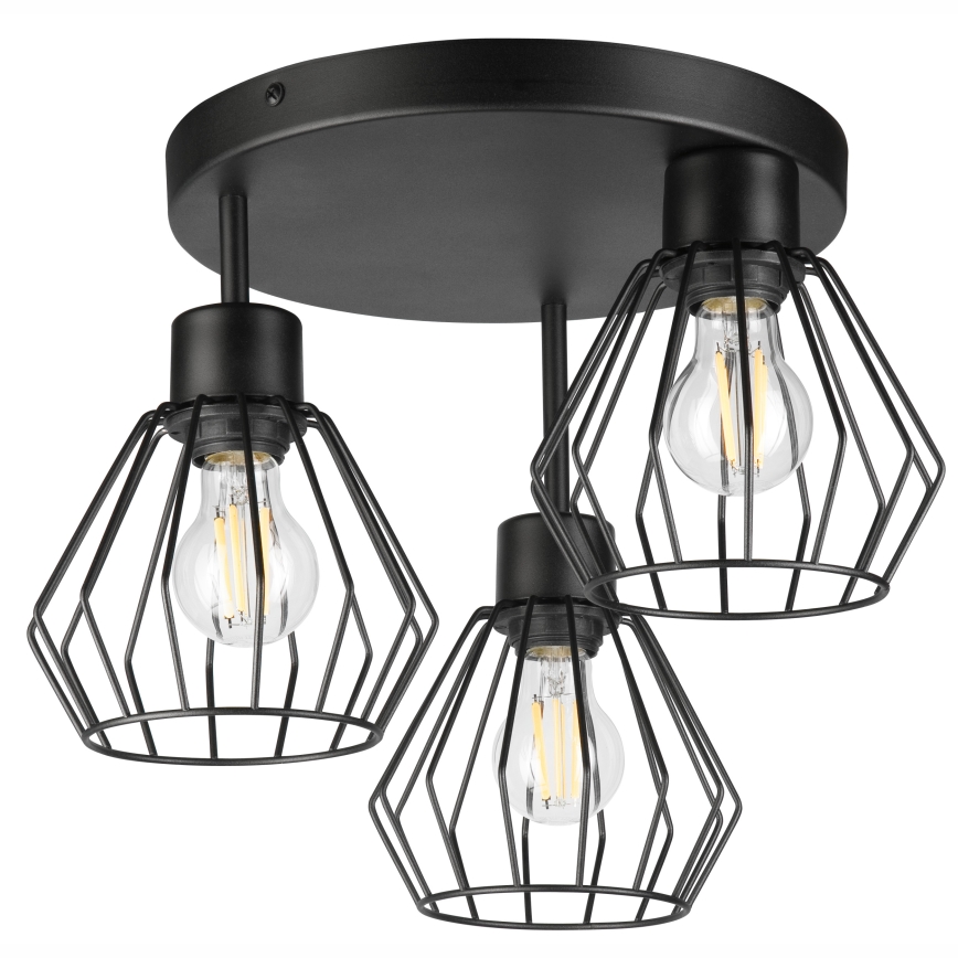 Surface-mounted chandelier AUDREY 3xE27/60W/230V black