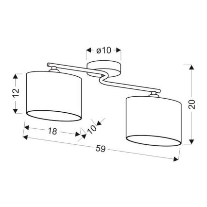 Surface-mounted chandelier BAN 2xE14/40W/230V