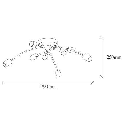 Surface-mounted chandelier BANANA 8xE27/40W/230V