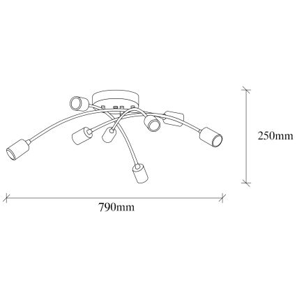 Surface-mounted chandelier BANANA 8xE27/40W/230V