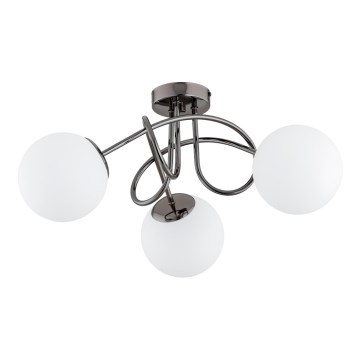 Surface-mounted chandelier BANKO 3xE14/10W/230V black shiny chrome