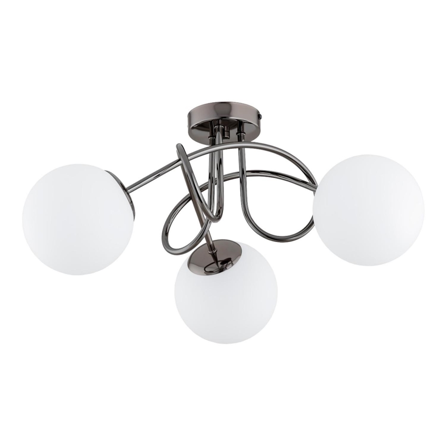 Surface-mounted chandelier BANKO 3xE14/10W/230V black shiny chrome