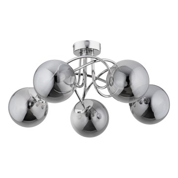 Surface-mounted chandelier BANKO 5xE14/10W/230V shiny chrome