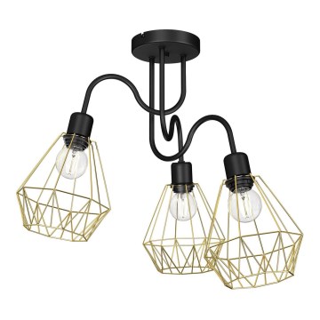 Surface-mounted chandelier BERGEN 3xE27/60W/230V black/gold