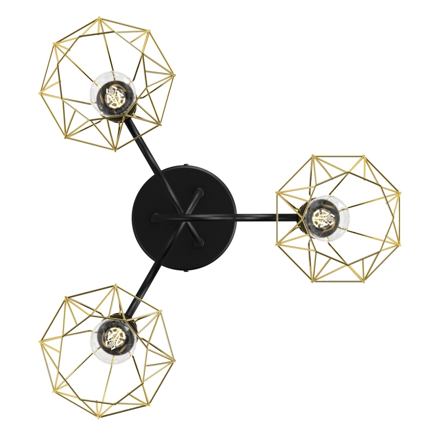 Surface-mounted chandelier BERGEN 3xE27/60W/230V black/gold