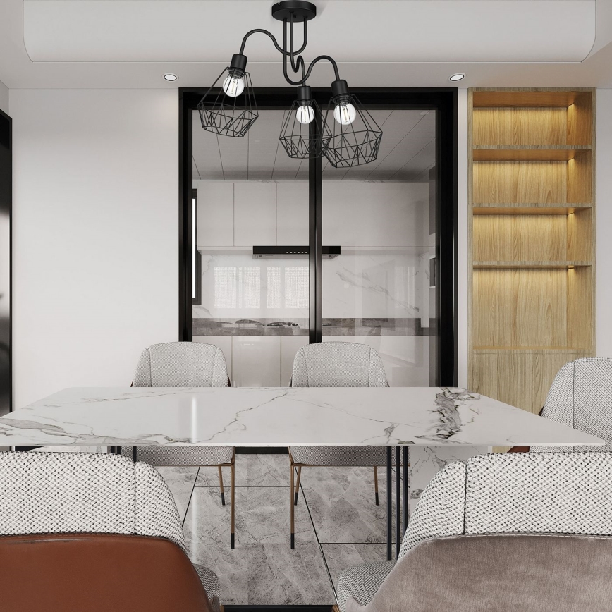 Surface-mounted chandelier BERGEN 3xE27/60W/230V