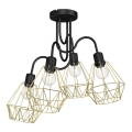 Surface-mounted chandelier BERGEN 4xE27/60W/230V black/golden