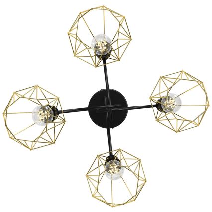 Surface-mounted chandelier BERGEN 4xE27/60W/230V black/golden