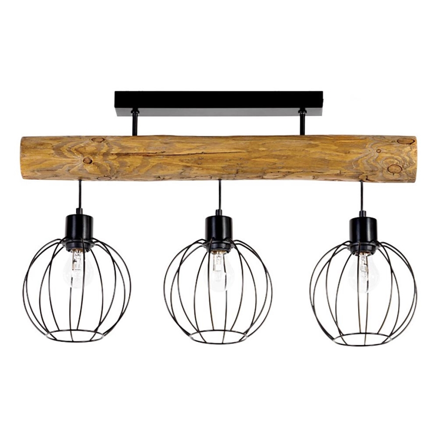Surface-mounted chandelier BERIS 3xE27/25W/230V pine