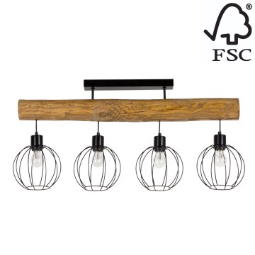 Surface-mounted chandelier BERIS 4xE27/25W/230V pine - FSC certified