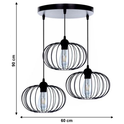 Surface-mounted chandelier BOCCA 3xE27/60W/230V