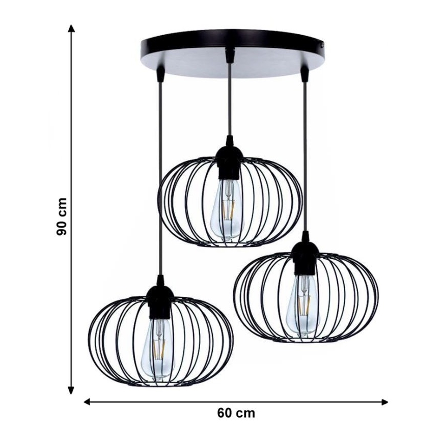 Surface-mounted chandelier BOCCA 3xE27/60W/230V