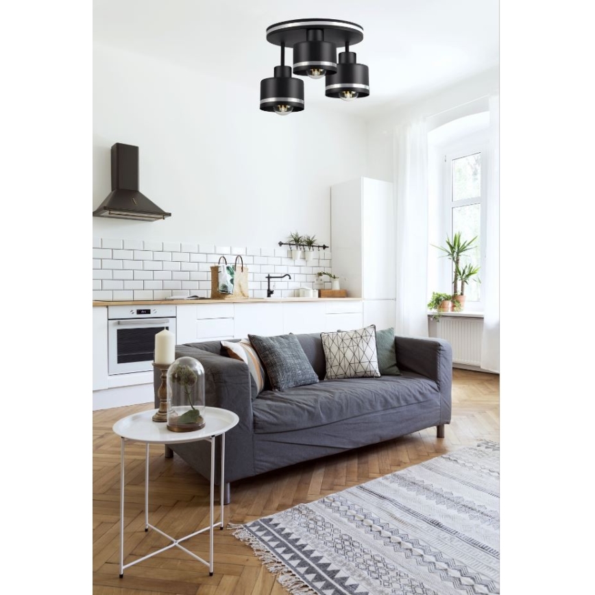 Surface-mounted chandelier BODO SILVER 3xE27/60W/230V
