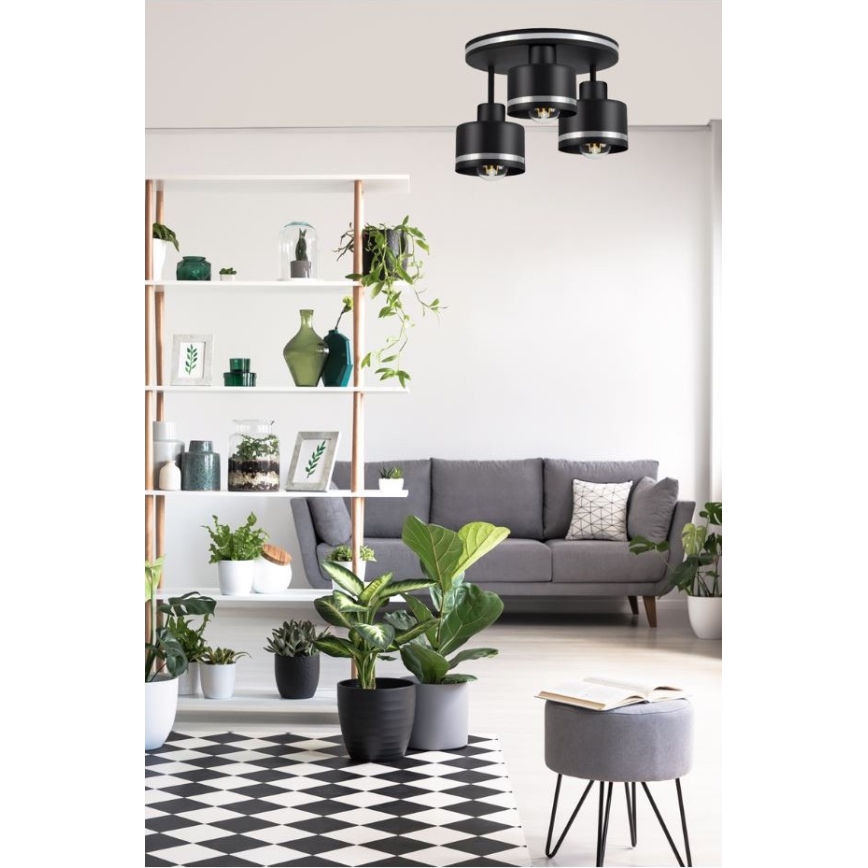 Surface-mounted chandelier BODO SILVER 3xE27/60W/230V