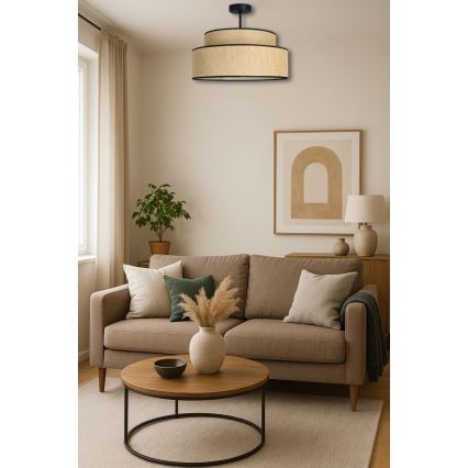 Surface-mounted chandelier BOHO 1xE27/60W/230V beige