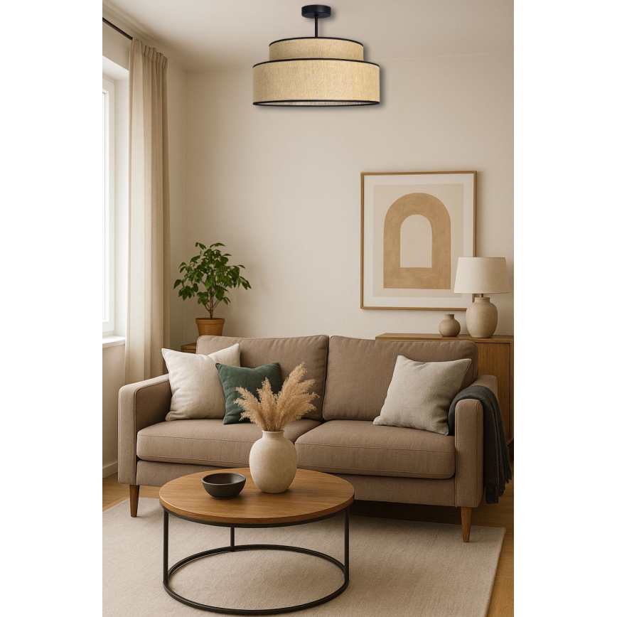 Surface-mounted chandelier BOHO 1xE27/60W/230V beige