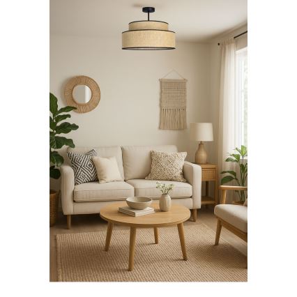 Surface-mounted chandelier BOHO 1xE27/60W/230V beige