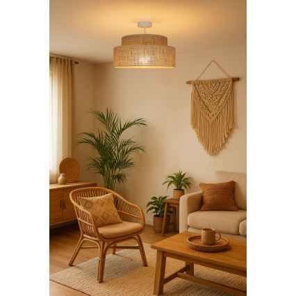 Surface-mounted chandelier BOHO 1xE27/60W/230V beige
