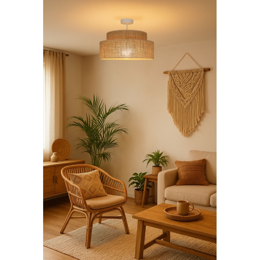 Surface-mounted chandelier BOHO 1xE27/60W/230V beige