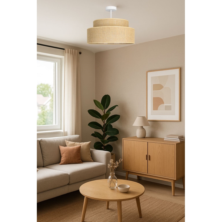 Surface-mounted chandelier BOHO 1xE27/60W/230V beige