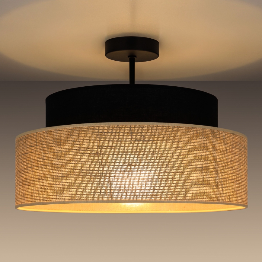 Surface-mounted chandelier BOHO 1xE27/60W/230V black/beige