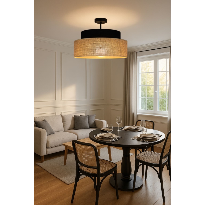 Surface-mounted chandelier BOHO 1xE27/60W/230V black/beige