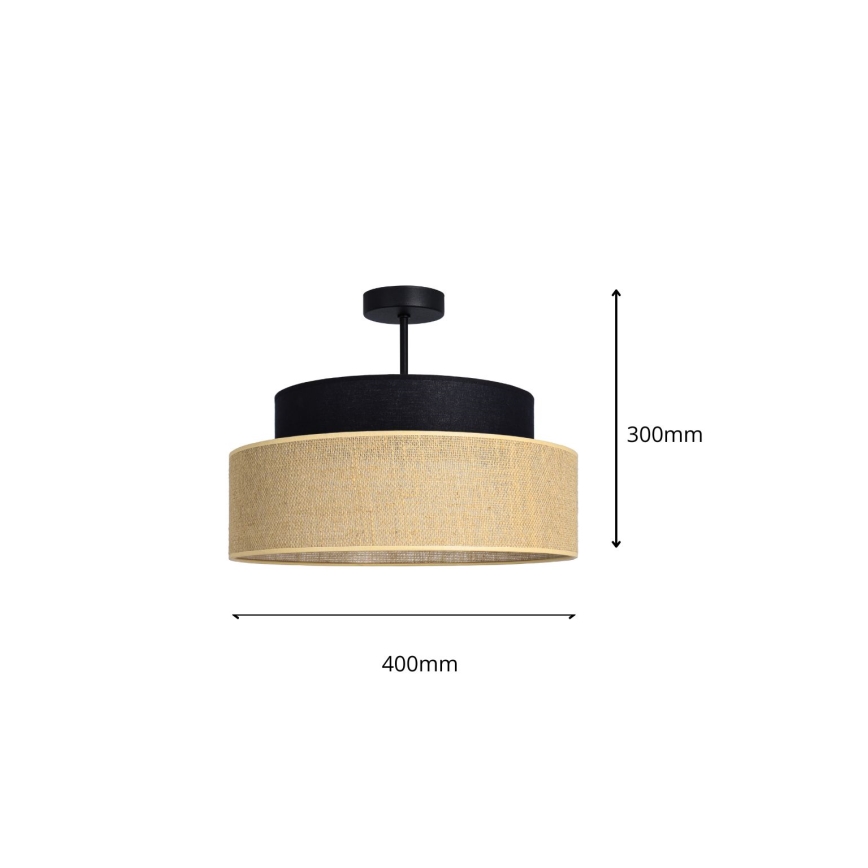 Surface-mounted chandelier BOHO 1xE27/60W/230V black/beige
