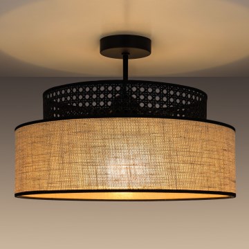 Surface-mounted chandelier BOHO 1xE27/60W/230V black/rattan