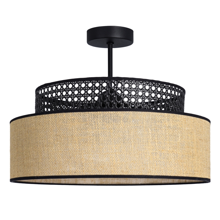 Surface-mounted chandelier BOHO 1xE27/60W/230V black/rattan