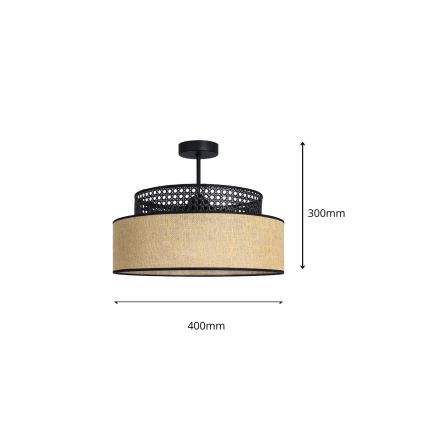 Surface-mounted chandelier BOHO 1xE27/60W/230V black/rattan