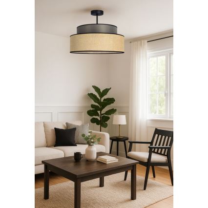 Surface-mounted chandelier BOHO 1xE27/60W/230V brown/beige