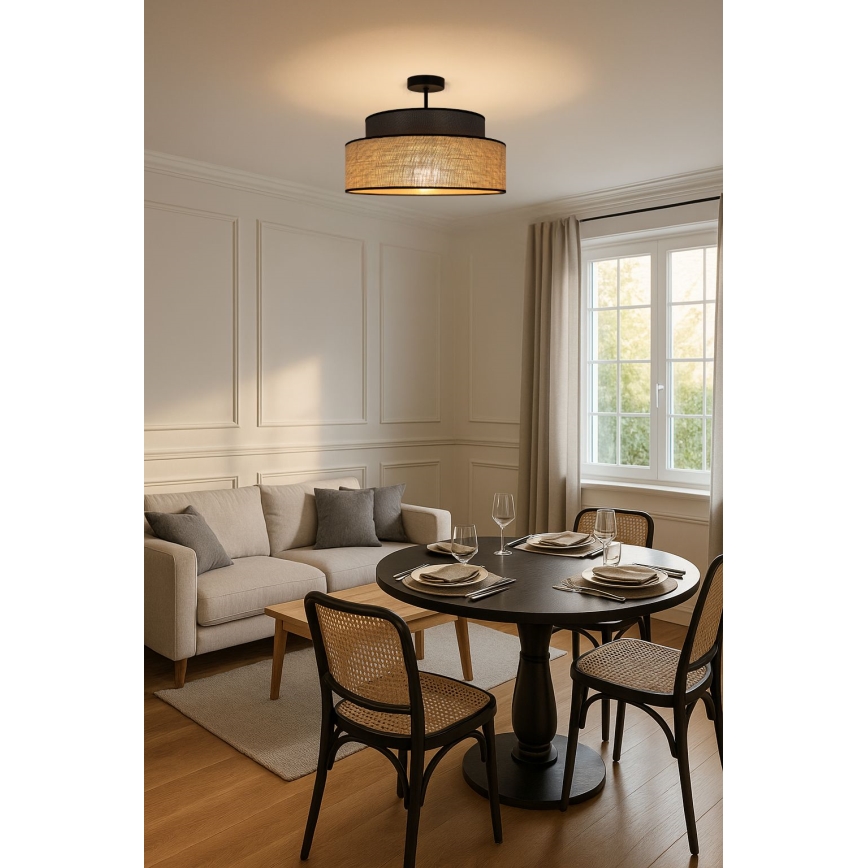 Surface-mounted chandelier BOHO 1xE27/60W/230V brown/beige