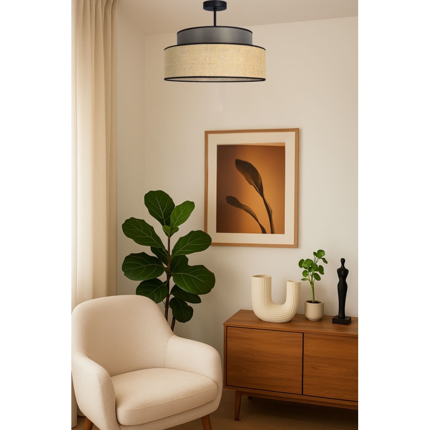 Surface-mounted chandelier BOHO 1xE27/60W/230V brown/beige
