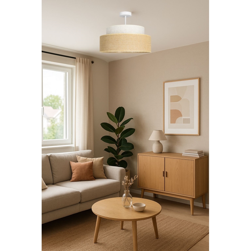 Surface-mounted chandelier BOHO 1xE27/60W/230V creamy/beige